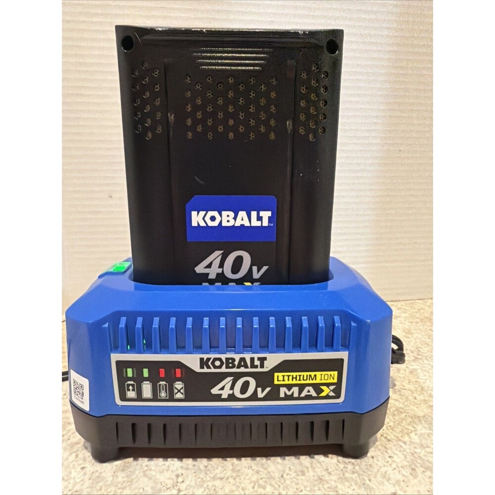 Kobalt 40V Max Lithium-Ion Battery & Charger w/Equipped LED Indicator Light Set